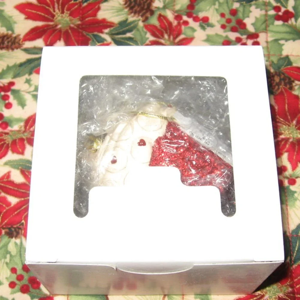 Sur La Table Red Velvet Cupcake Christmas Ornament Glass 2015 NWT